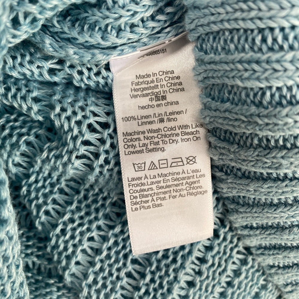 Madewell Sweater Womens Medium Blue Knit Tank Linen Blend Sleeveless NV241 - Picture 7 of 8